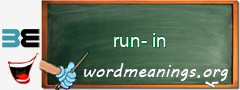 WordMeaning blackboard for run-in